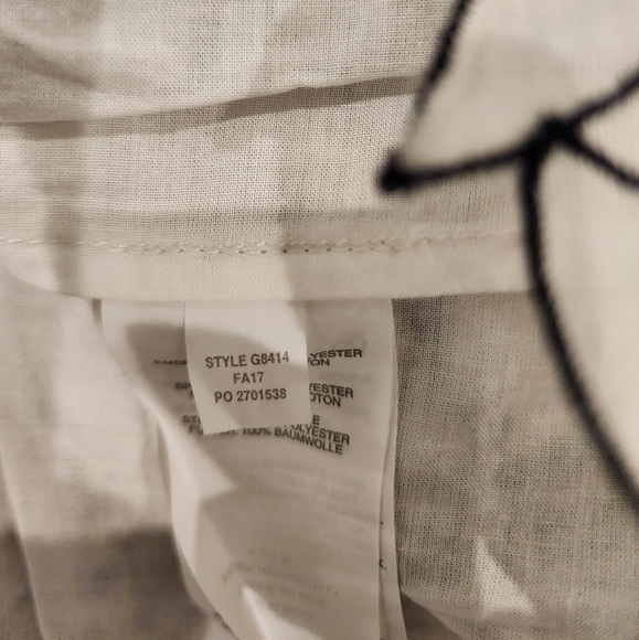 J. CREW Embroidered Floral Top G8414 White & Navy Size Small Sleeveless Lined - Picture 9 of 11